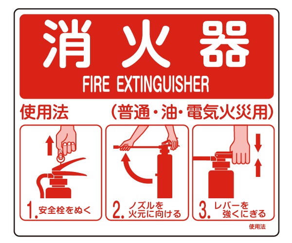 消火器使用法標識板_使用法2